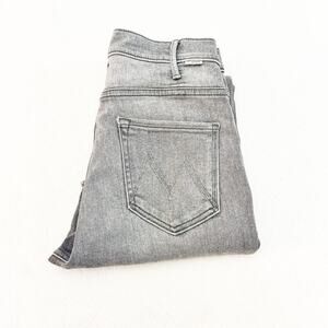 Mother The Hustler Ankle Fray Daytona Nights Gray Charcoal Denim Jeans Size 27